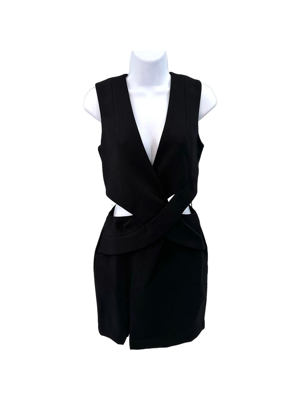 Kendall + Kylie Cutout Mini Dress WMNS XS Black Bodycon Clubwear Cocktail Glam